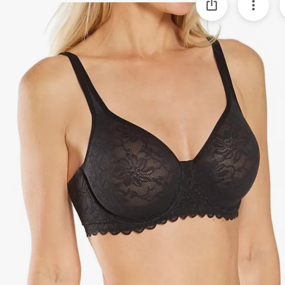 Wacoal Black Lace Underwire Bra soft sense 851334